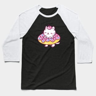 Cute Kawaii Donut Cat Baseball T-Shirt